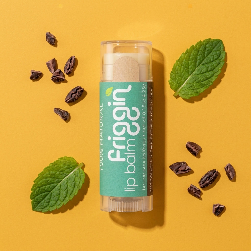 Chocolate Mint natural lip balm lifestyle product photo 5.