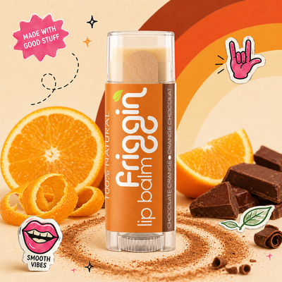 Chocolate Orange natural lip balm lifestyle product photo 5.