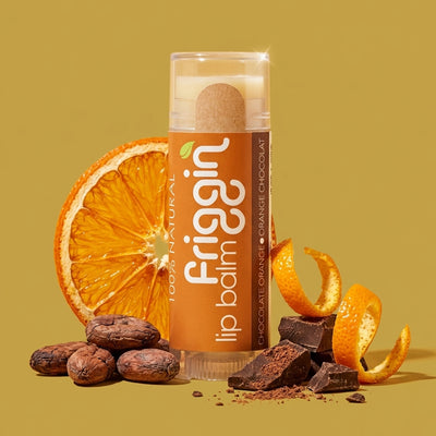 Chocolate Orange natural lip balm lifestyle product photo 4.