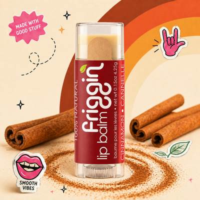 Cinnamon natural lip balm lifestyle product photo 4.