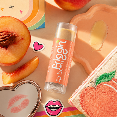 Peach natural lip balm lifestyle product photo 7.